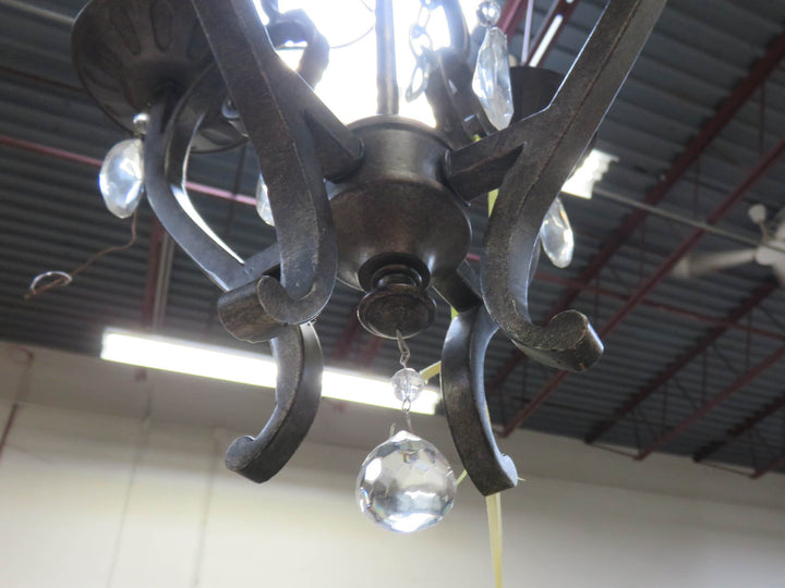 Iron and Crystal Chandelier