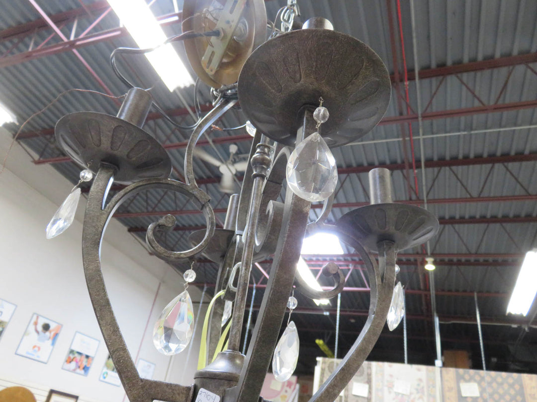 Iron and Crystal Chandelier