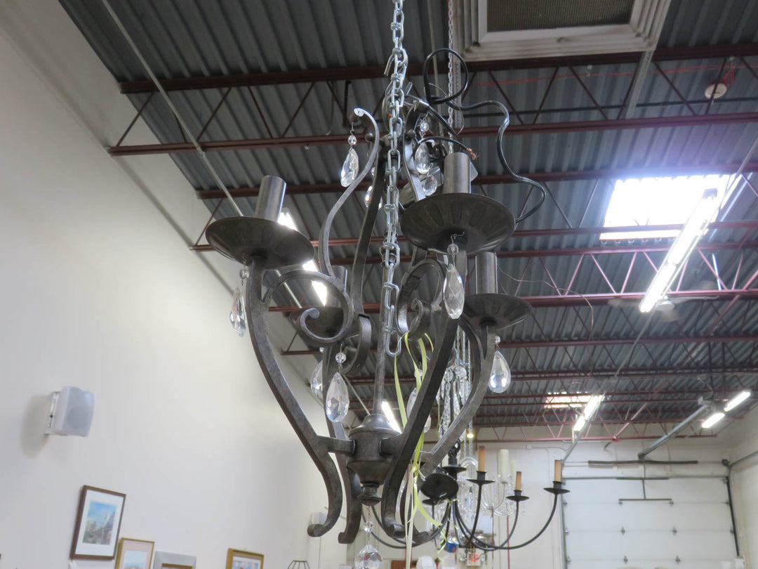 Iron and Crystal Chandelier