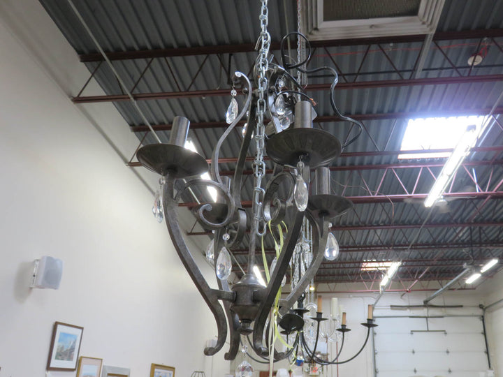Iron and Crystal Chandelier