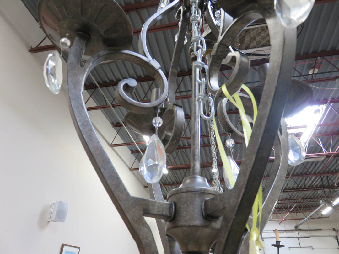 Iron and Crystal Chandelier