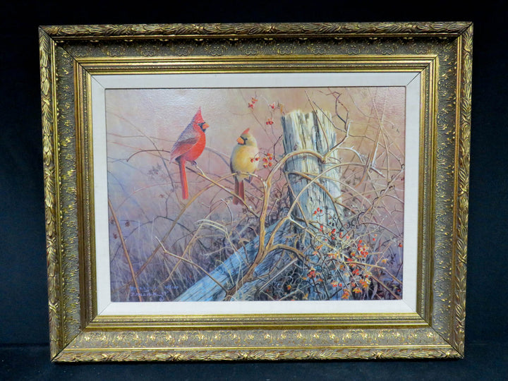 Cardinals with Bittersweet Berries Print