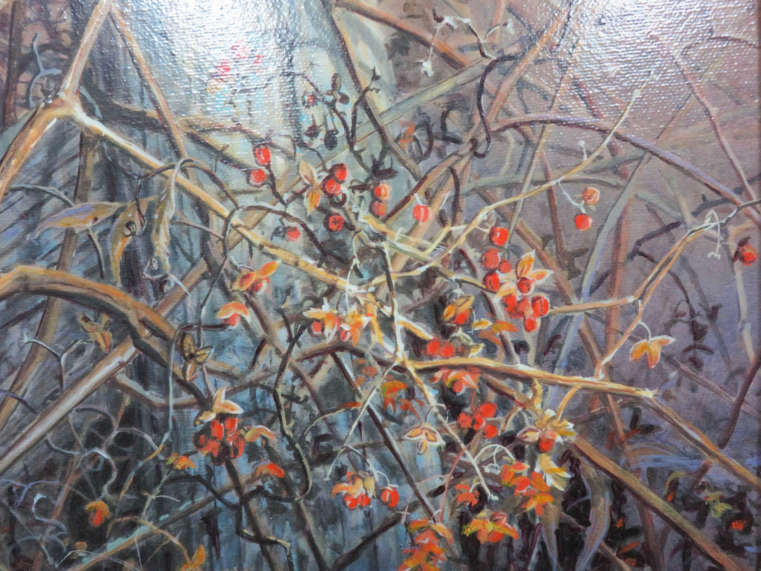 Cardinals with Bittersweet Berries Print
