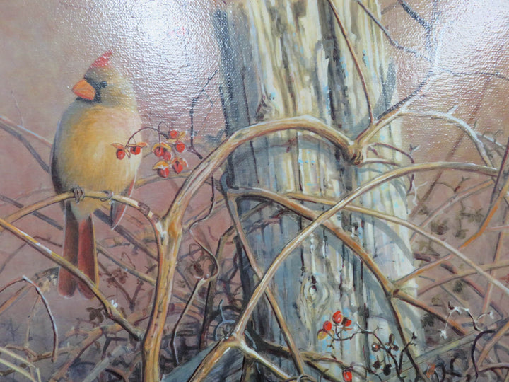 Cardinals with Bittersweet Berries Print