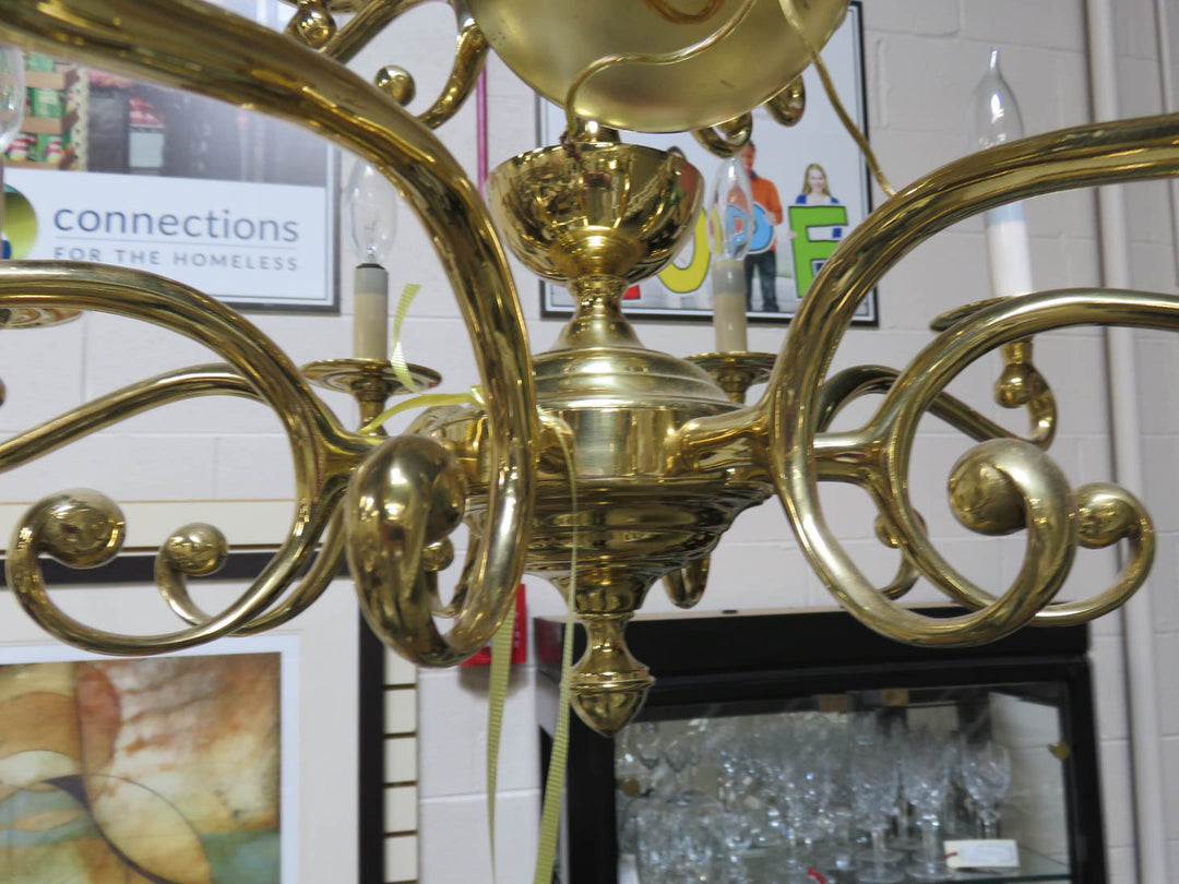 Brass Two-Tiered Chandelier