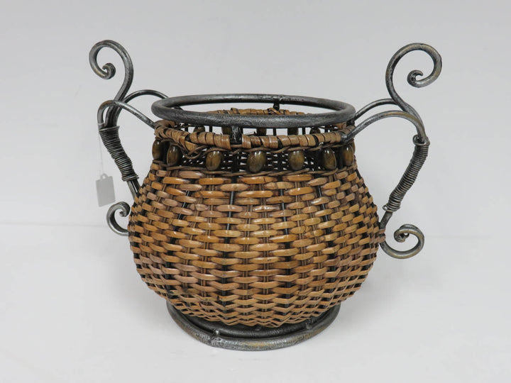 Rattan and Metal Vessel