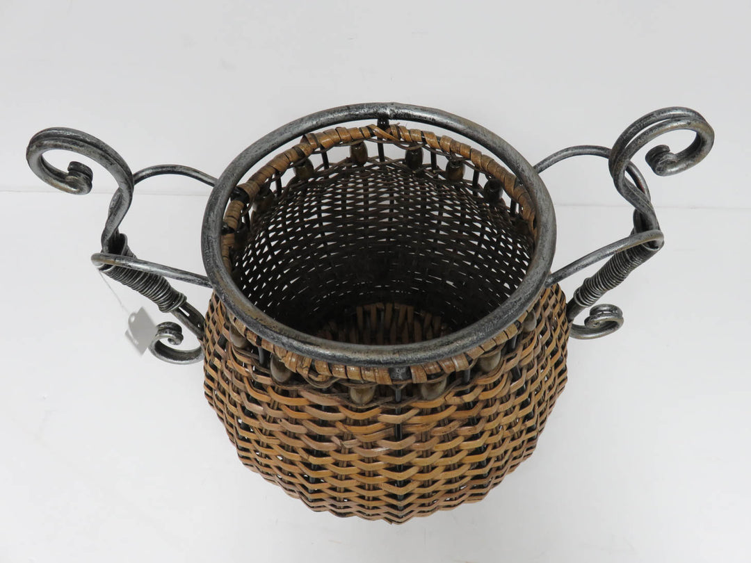 Rattan and Metal Vessel