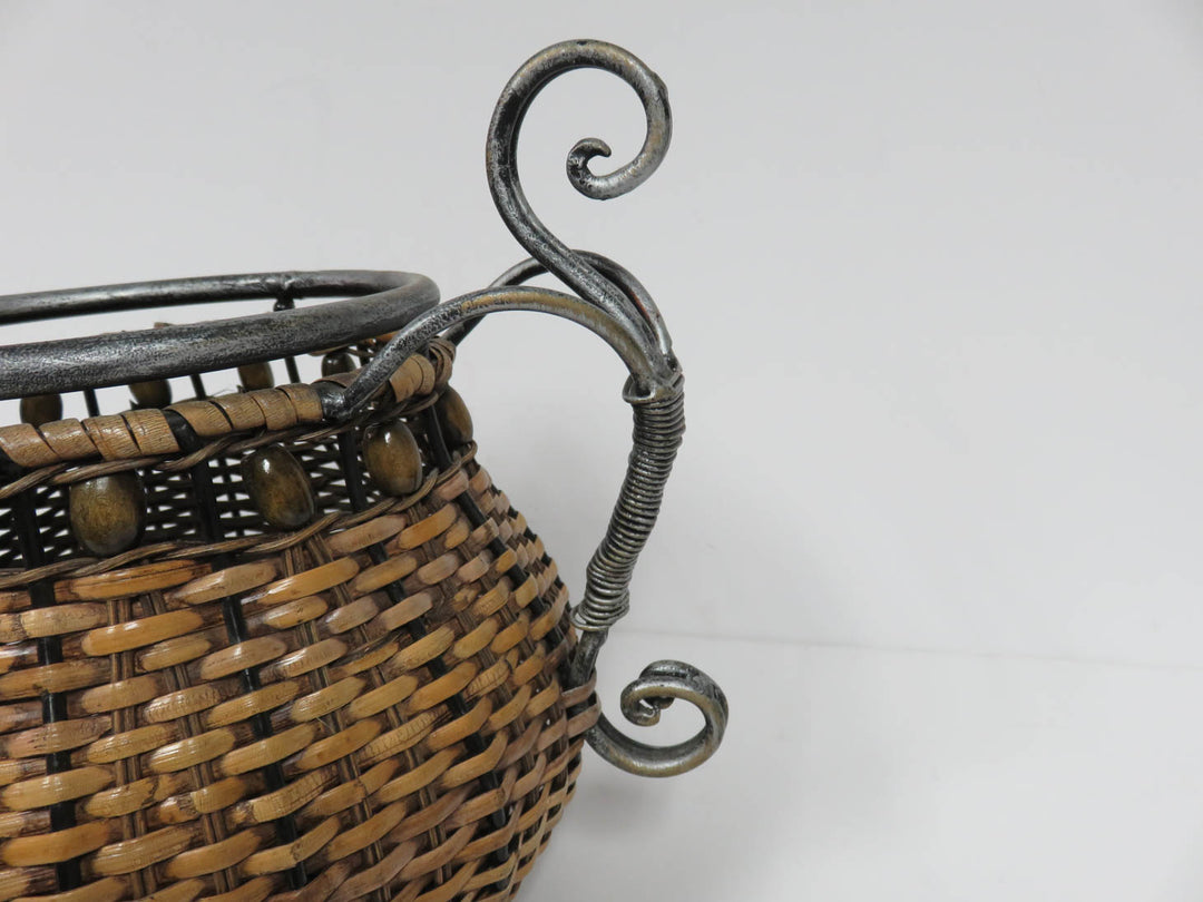 Rattan and Metal Vessel