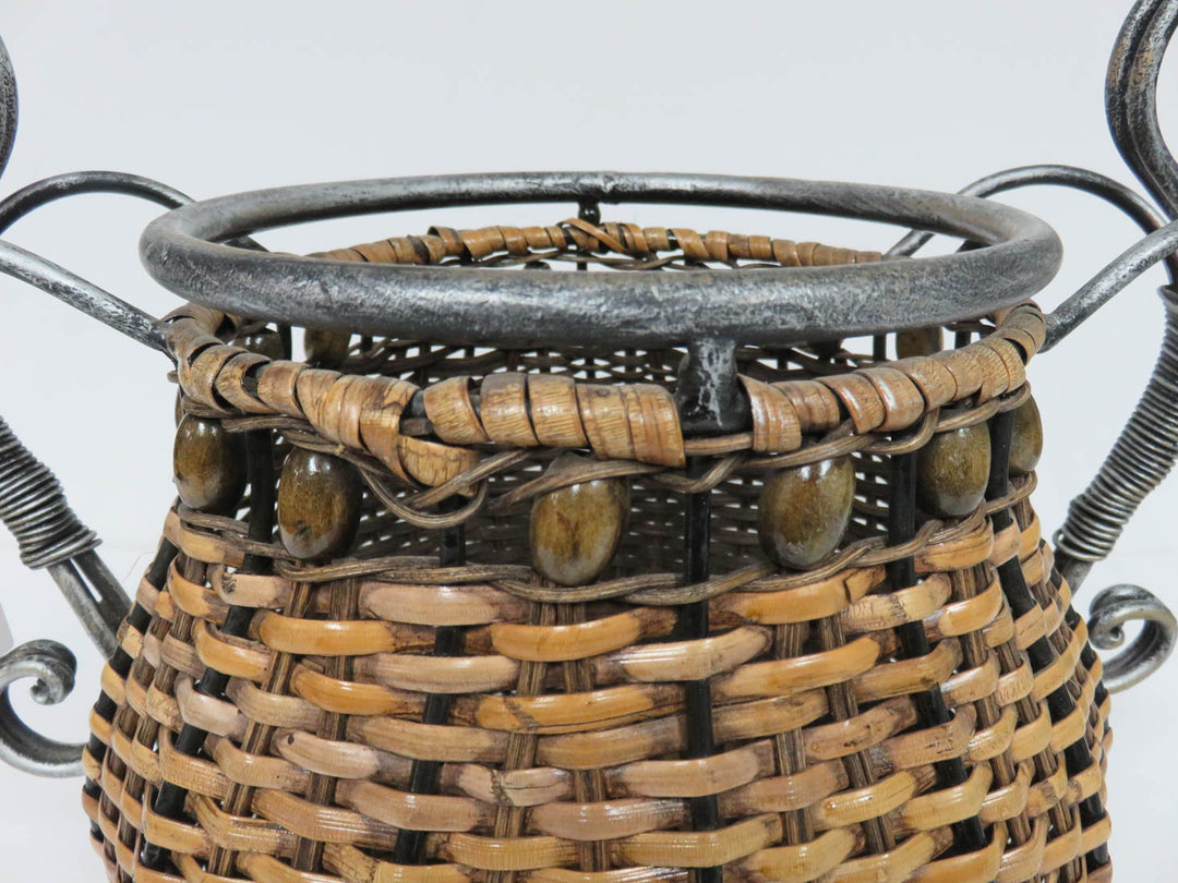 Rattan and Metal Vessel