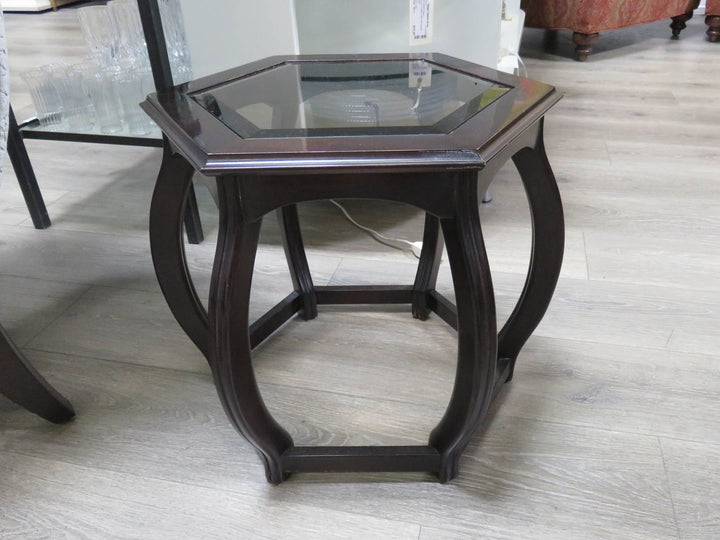 Wood and Glass Side Table