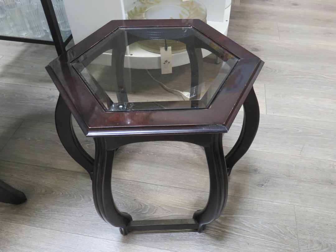 Wood and Glass Side Table