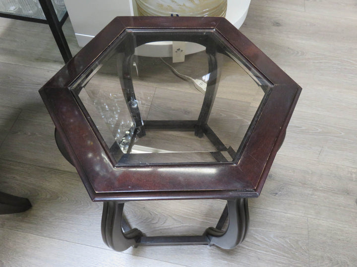 Wood and Glass Side Table