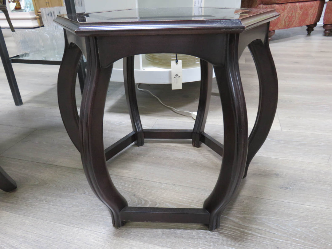 Wood and Glass Side Table