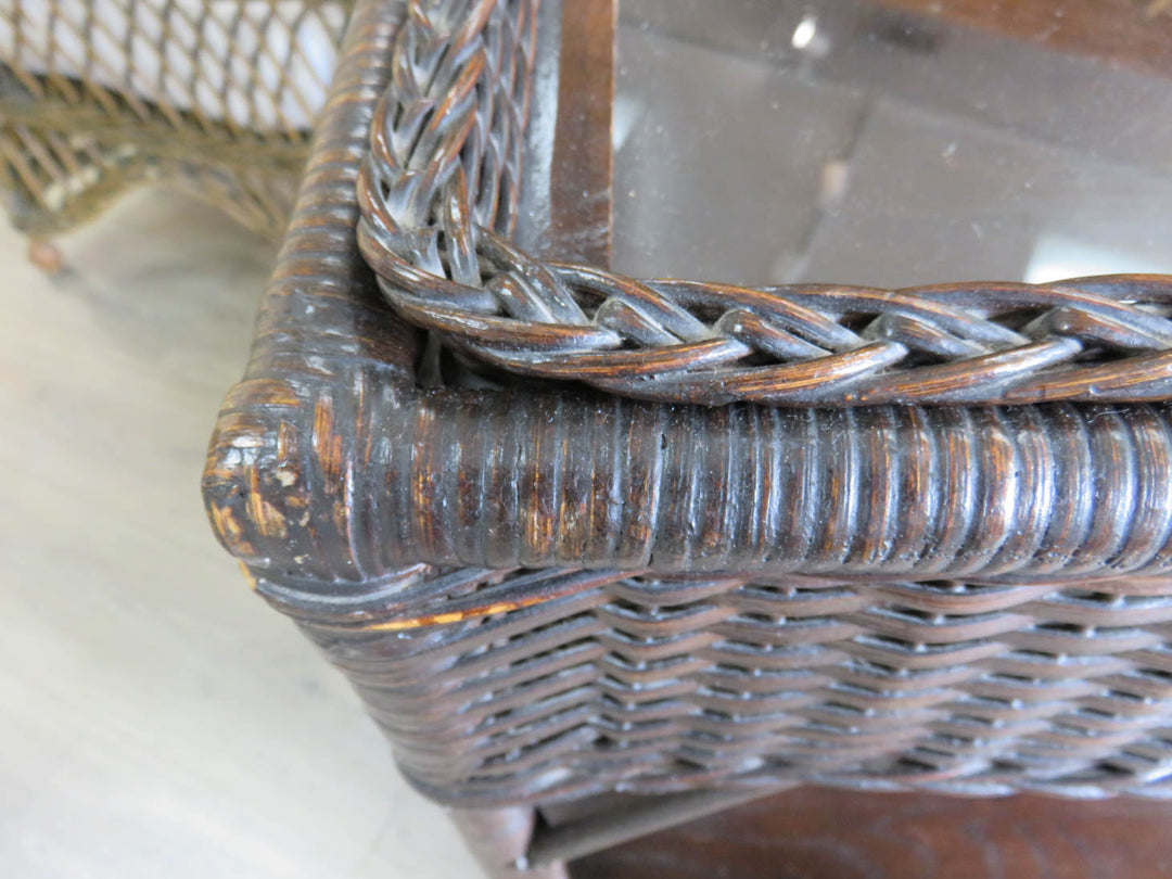 Brown Wicker Tea Cart