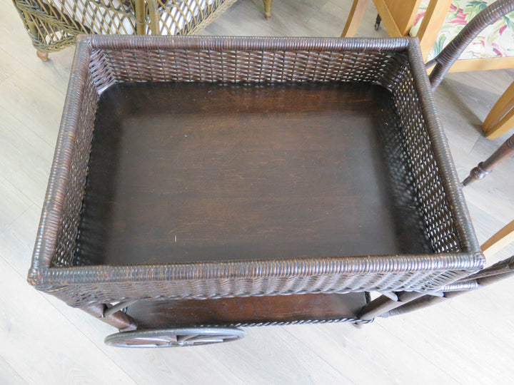 Brown Wicker Tea Cart