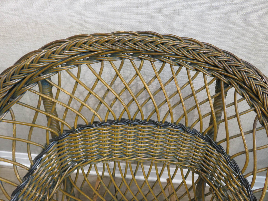 Brown Wicker Rocking Chair