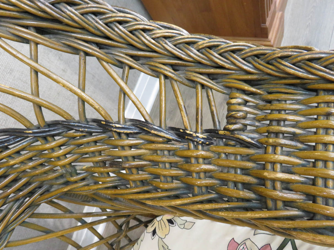 Brown Wicker Rocking Chair