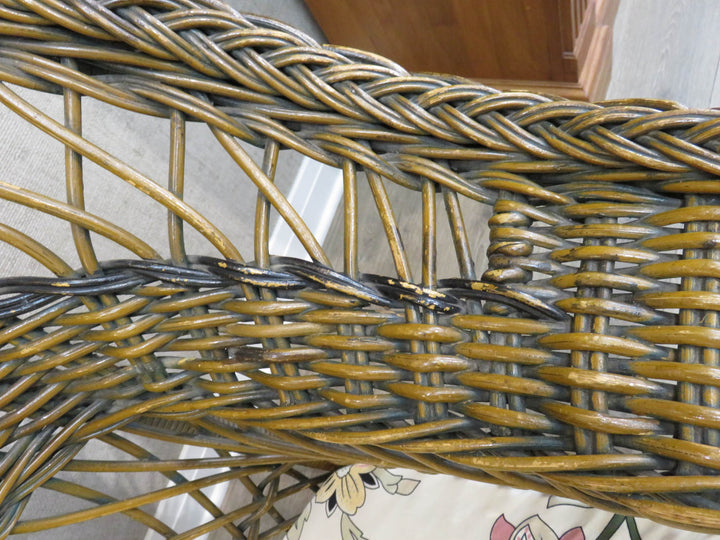 Brown Wicker Rocking Chair