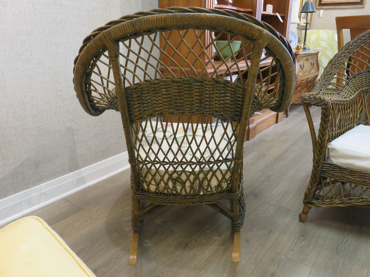 Brown Wicker Rocking Chair