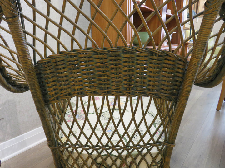 Brown Wicker Rocking Chair
