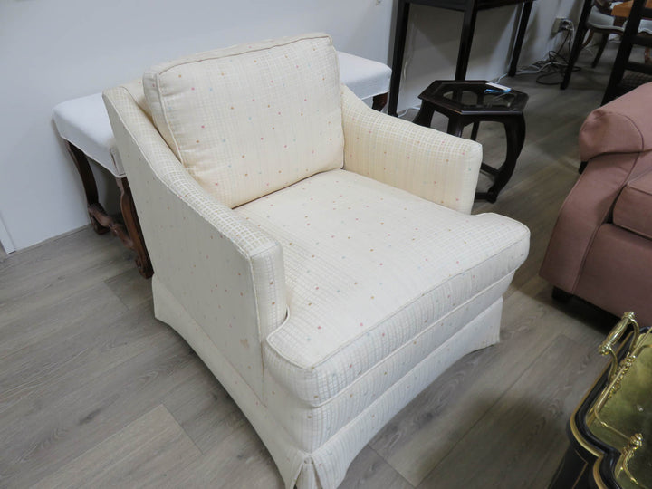 Cream Upholstered Arm Chair