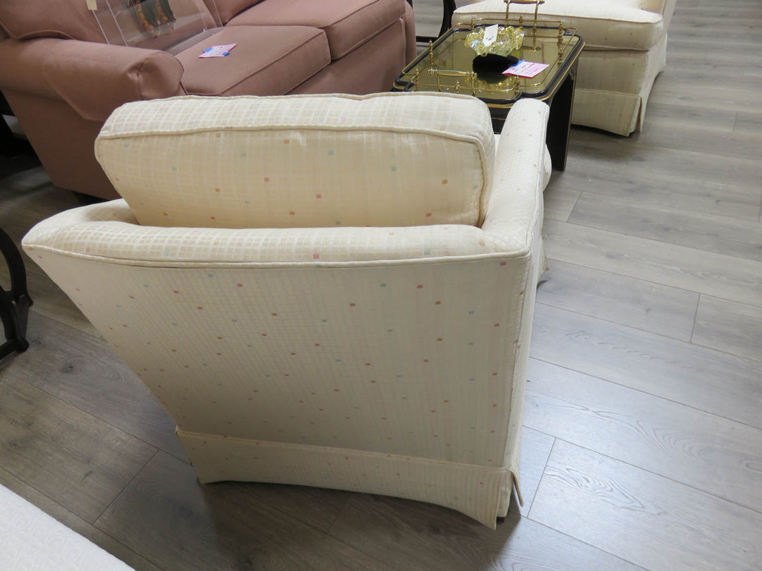Cream Upholstered Arm Chair