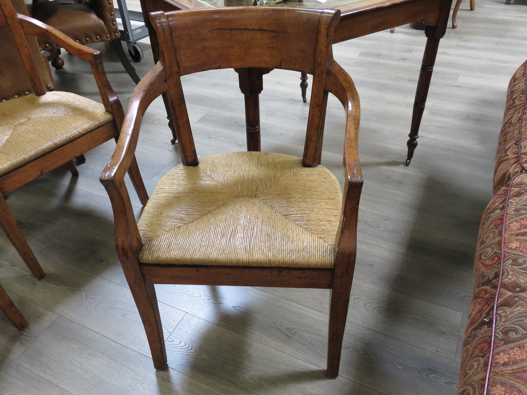 Four Walnut Chairs with Rush Seats