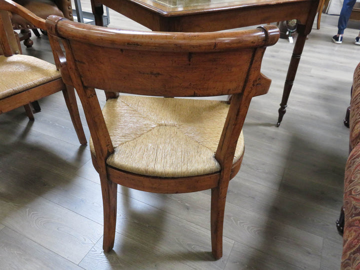 Four Walnut Chairs with Rush Seats