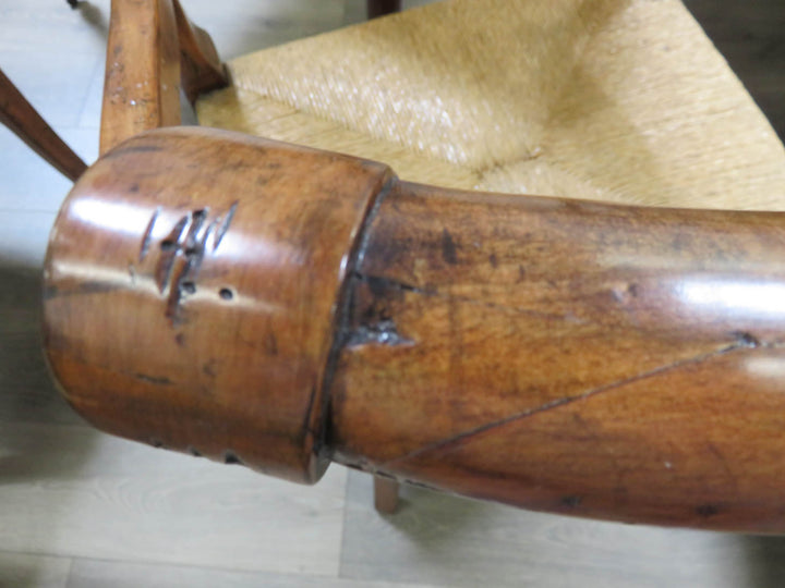 Four Walnut Chairs with Rush Seats