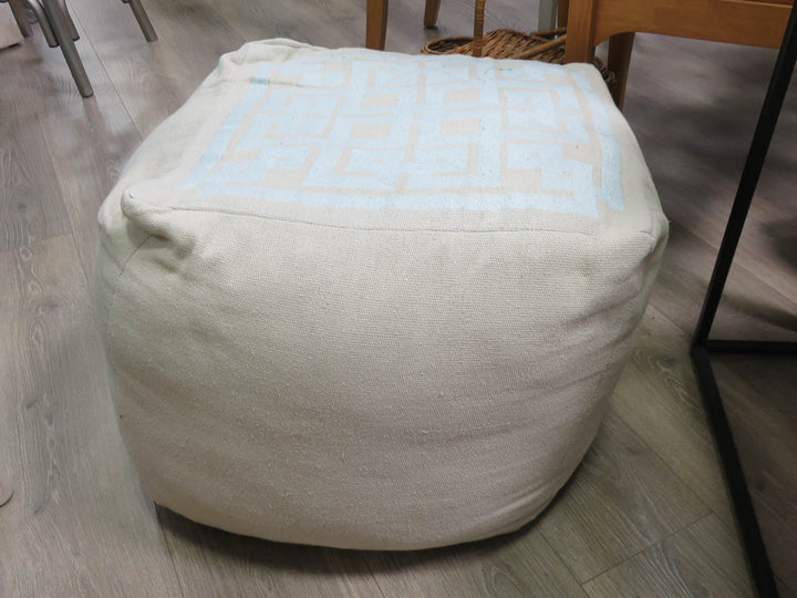 Cream Square Pouf