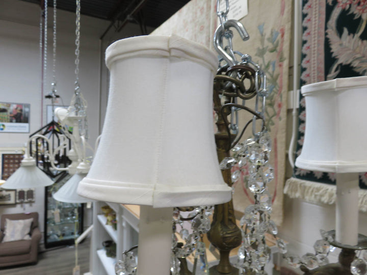 Bronze and Crystal Chandelier