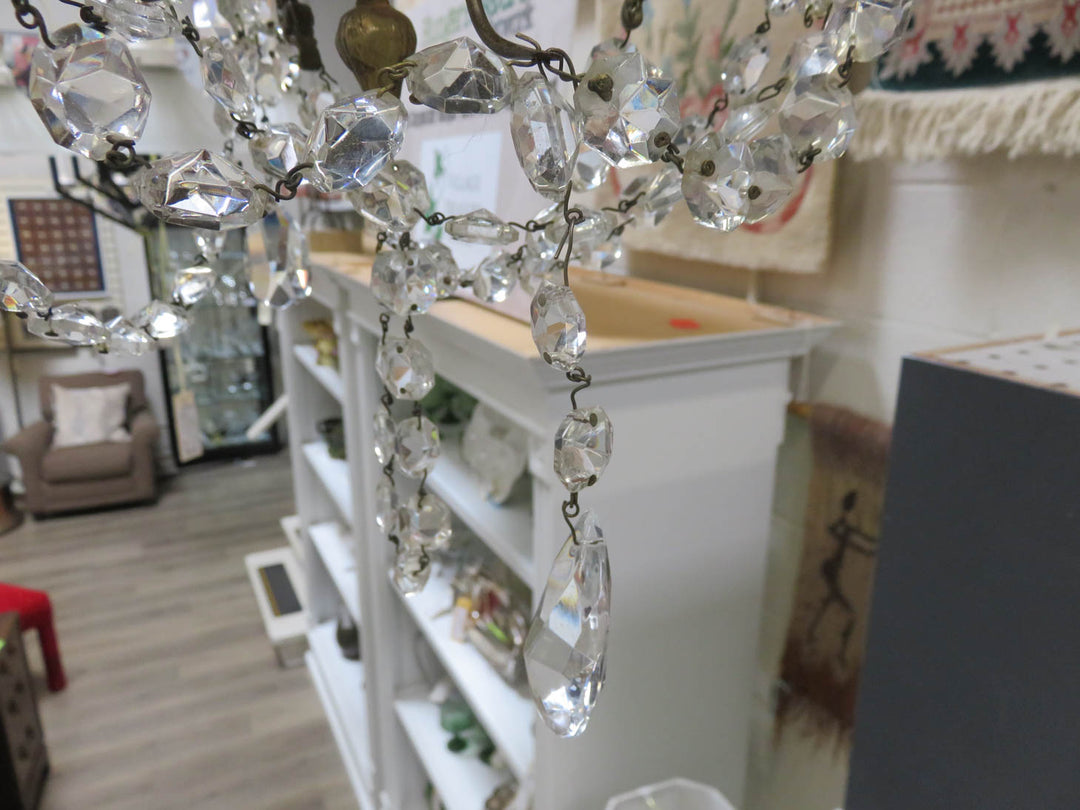 Bronze and Crystal Chandelier