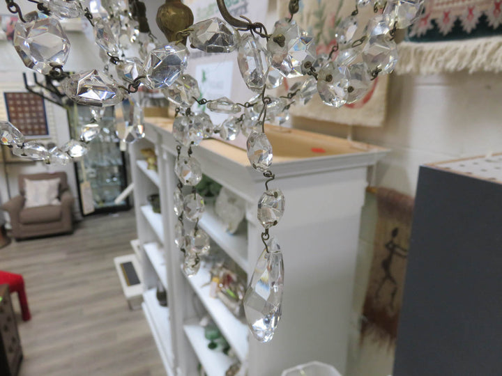 Bronze and Crystal Chandelier