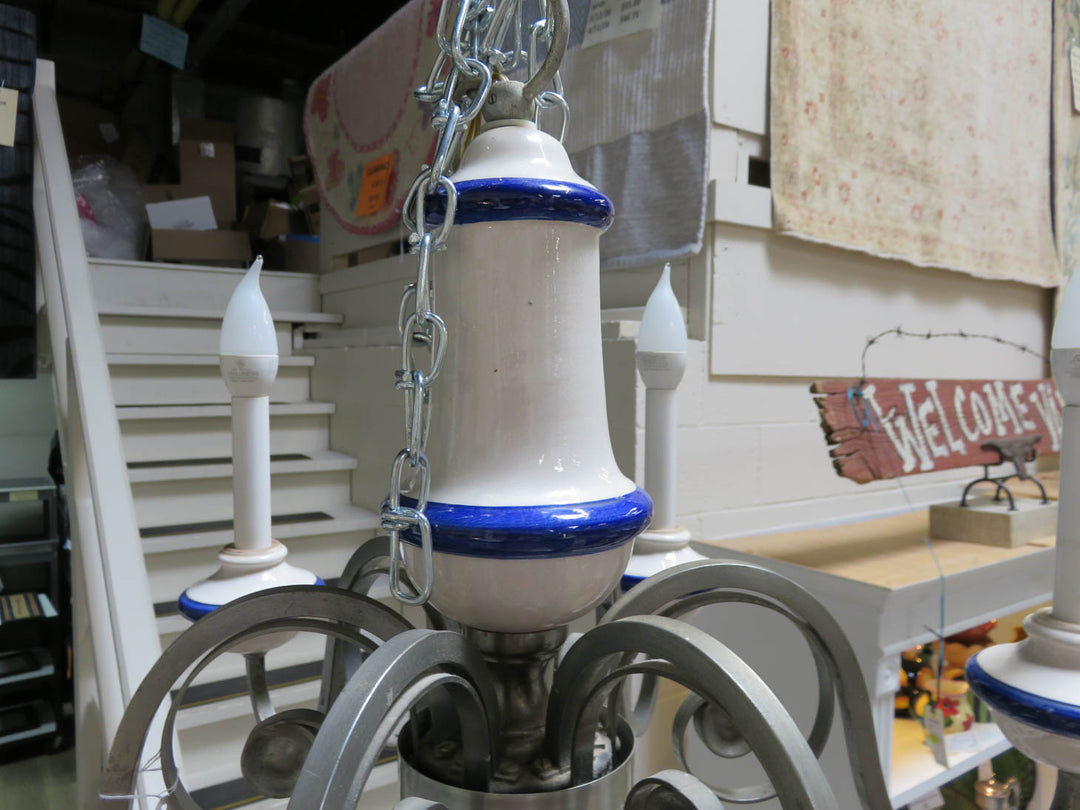 Blue and White Porcelain Chandelier