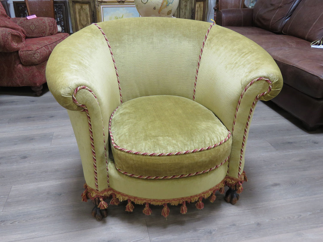 Vintage Velvet Custom Barrel Chair
