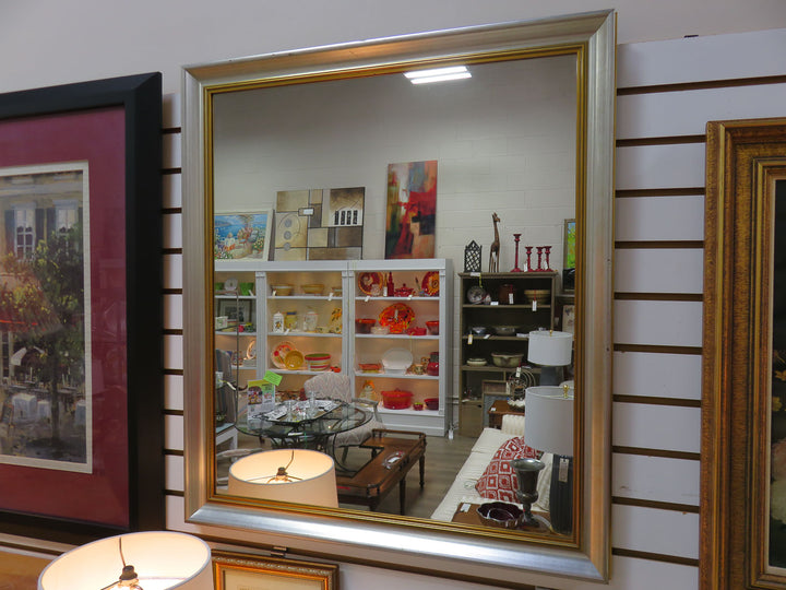 Silver and Gold Trimmed Mirror