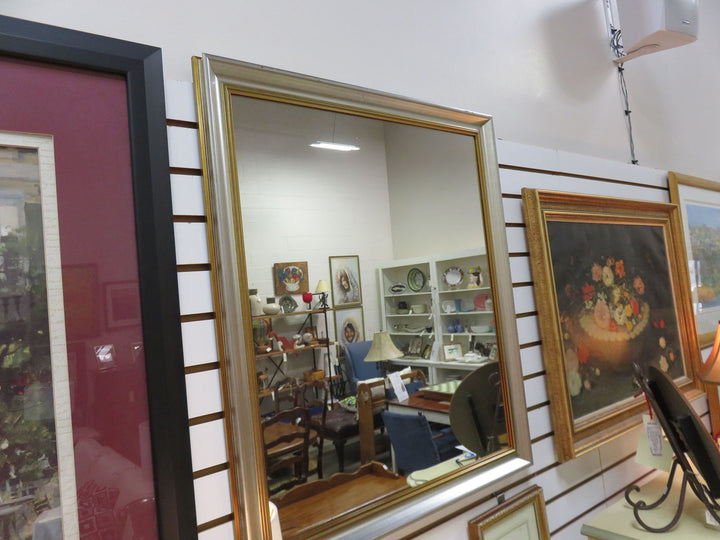 Silver and Gold Trimmed Mirror