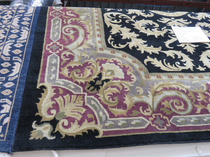 Black, Beige and Burgundy Area Rug