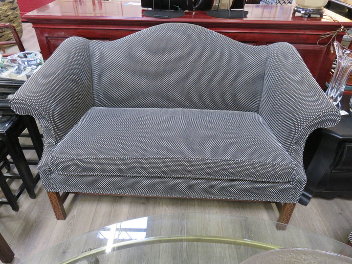 Black & White Camelback Love Seat