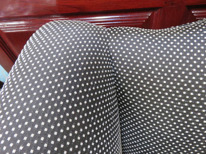 Black & White Camelback Love Seat