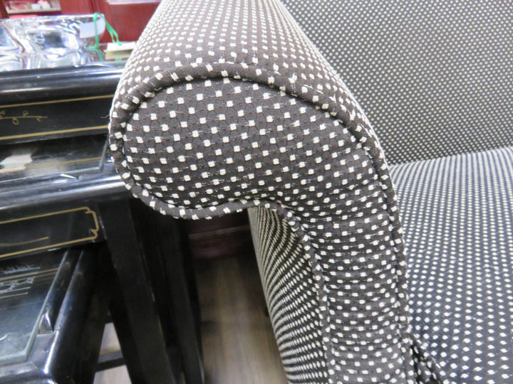 Black & White Camelback Love Seat