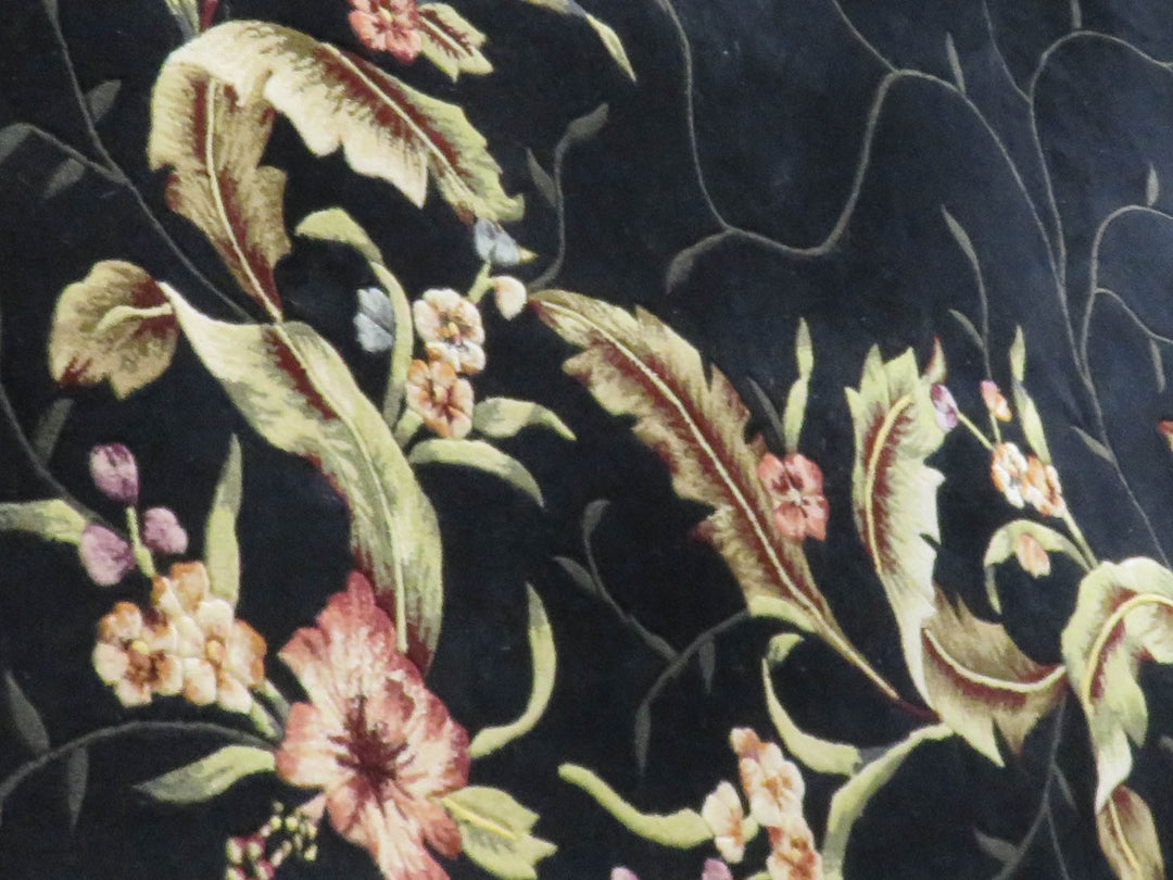 Black Floral Area Rug