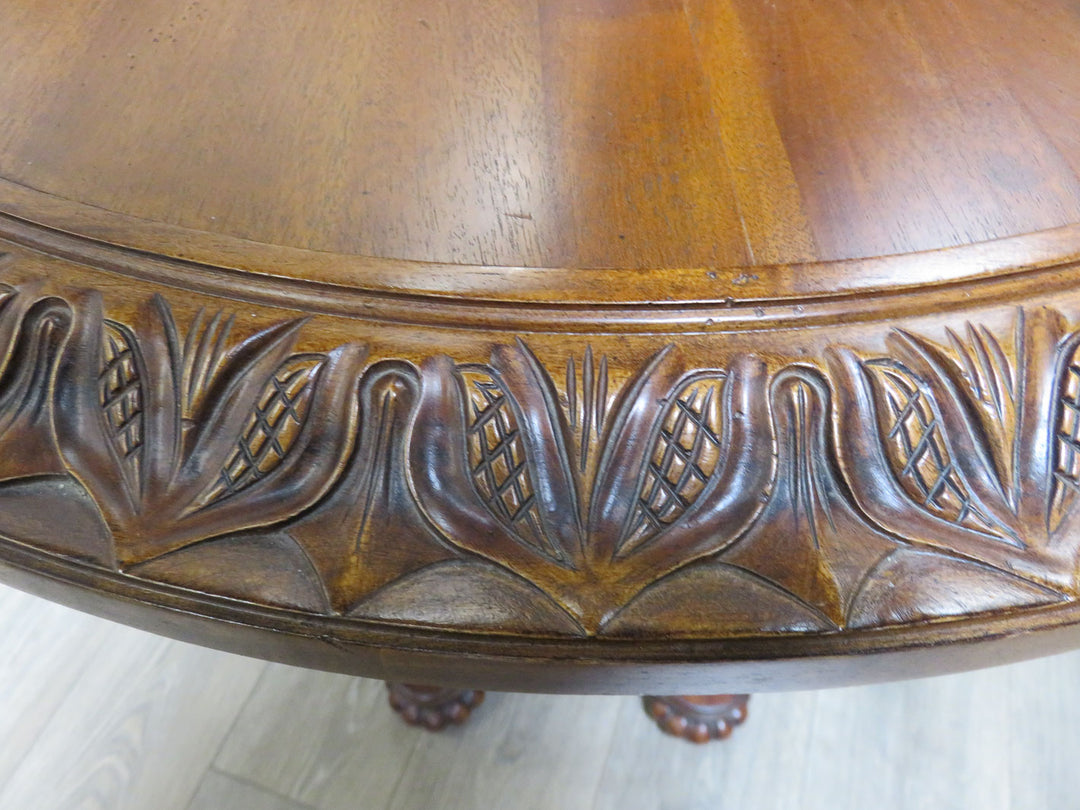Dark Wood Pedestal Occasional Table