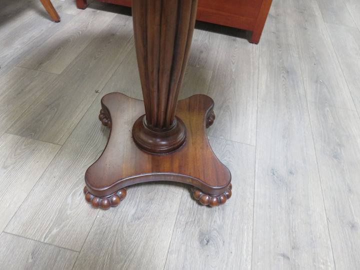 Dark Wood Pedestal Occasional Table