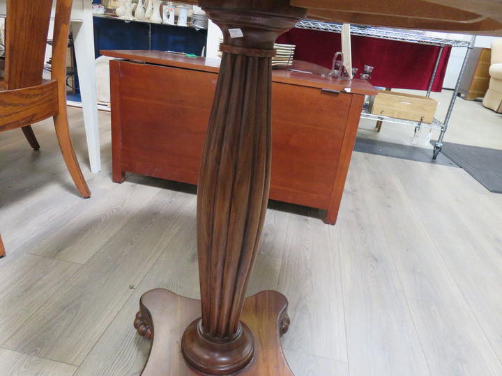 Dark Wood Pedestal Occasional Table