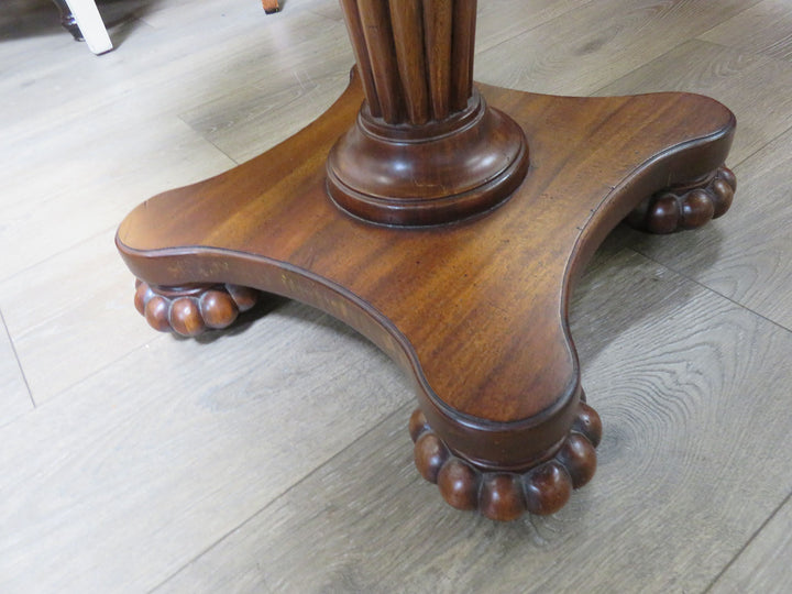 Dark Wood Pedestal Occasional Table