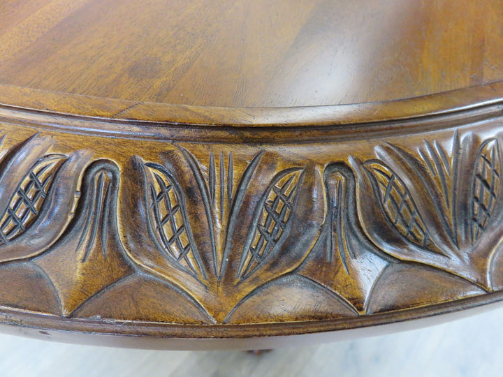 Dark Wood Pedestal Occasional Table