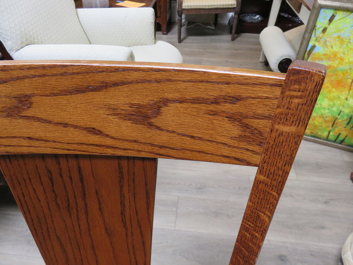 Six Amish Oak Dining Chairs