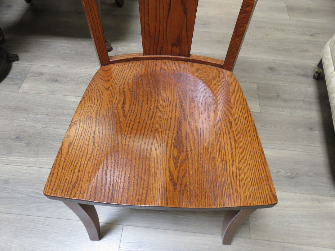 Six Amish Oak Dining Chairs