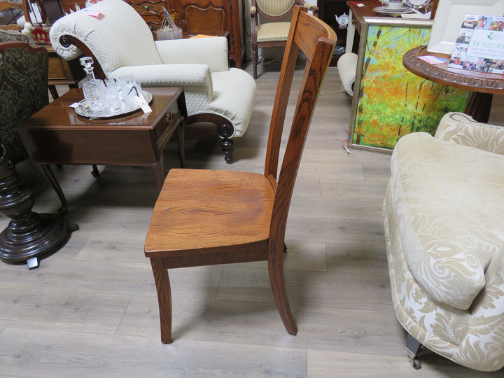 Six Amish Oak Dining Chairs